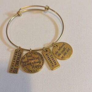 Expandable gold tone iBangle Bracelet with charms